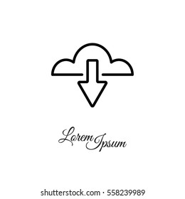Web line icon. Cloud upload, download
