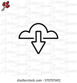 Web line icon. Cloud upload, download