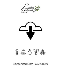 Web line icon. Cloud upload, download