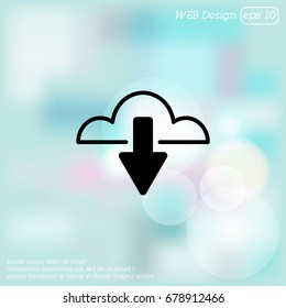 Web line icon. Cloud upload, download