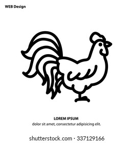 Web line icon - Cock