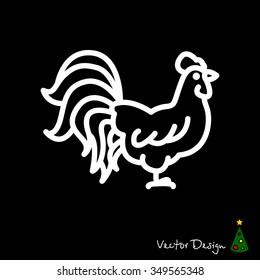 Web line icon. Cock