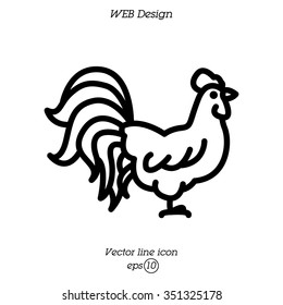 Web line icon. Cock