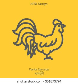 Web line icon. Cock