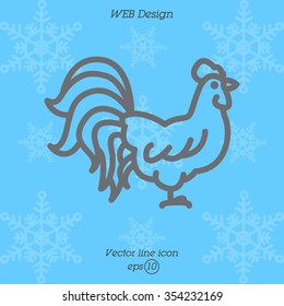 Web line icon. Cock