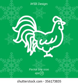 Web line icon. Cock