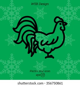 Web line icon. Cock