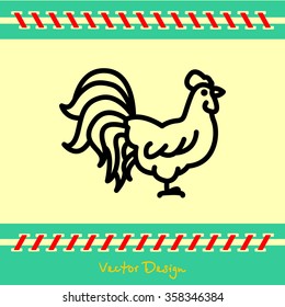 Web line icon. Cock