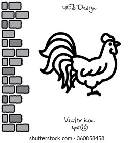 Web line icon. Cock