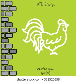 Web line icon. Cock