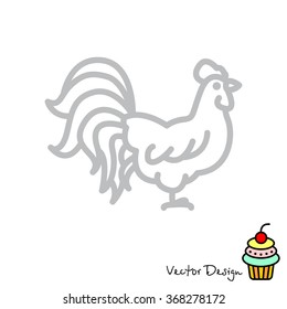 Web line icon. Cock
