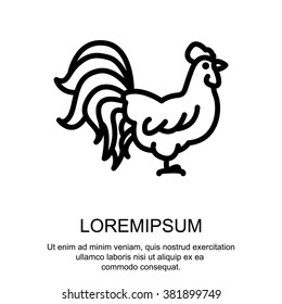 Web line icon. Cock