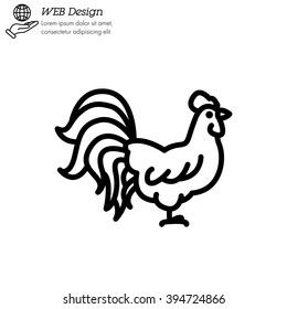 Web line icon. Cock