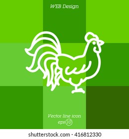 Web line icon. Cock