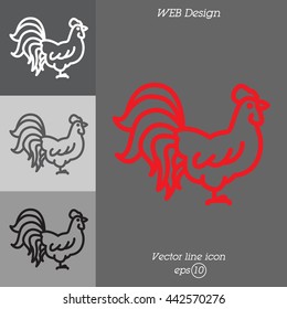 Web line icon. Cock