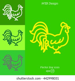 Web line icon. Cock