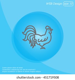 Web line icon. Cock