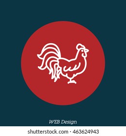 Web line icon. Cock