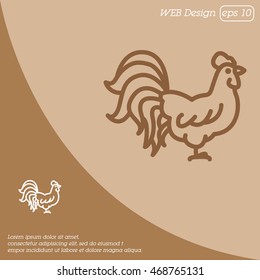Web line icon. Cock