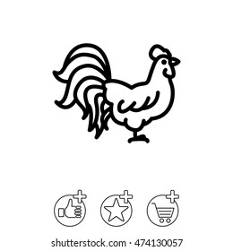 Web line icon. Cock