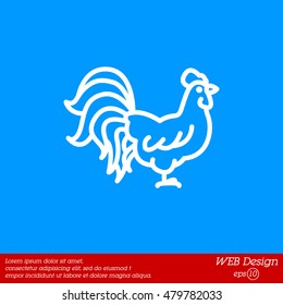 Web line icon. Cock