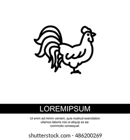 Web line icon. Cock