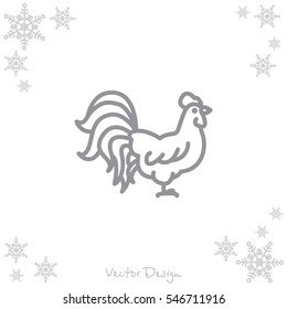 Web line icon. Cock