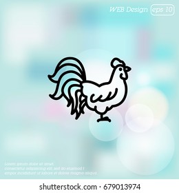 Web line icon. Cock