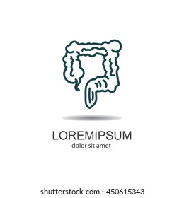 Web line icon. Colon, large intestine