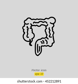 Web line icon. Colon, large intestine