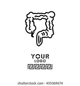 Web line icon. Colon, large intestine