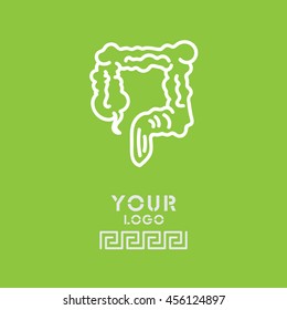 Web line icon. Colon, large intestine