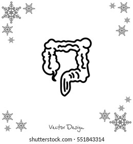 Web line icon. Colon, large intestine