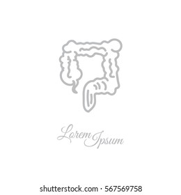 Web line icon. Colon, large intestine