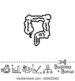 Web line icon. Colon, large intestine