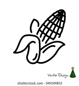 Web line icon. Corn