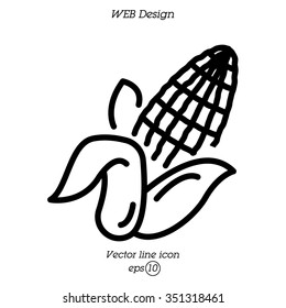 Web line icon. Corn