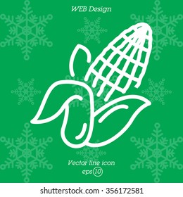 Web line icon. Corn