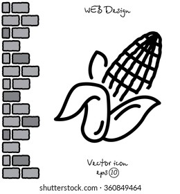 Web line icon. Corn