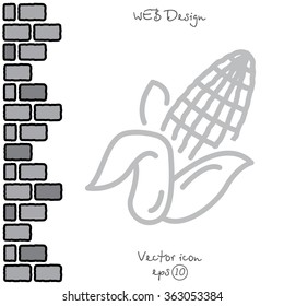 Web line icon. Corn