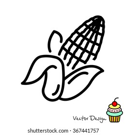 Web line icon. Corn