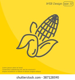 Web line icon. Corn