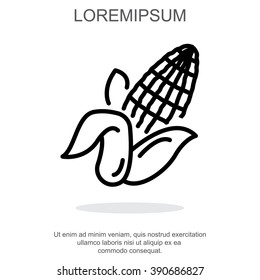 Web line icon. Corn
