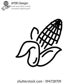 Web line icon. Corn