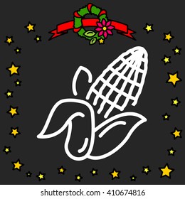 Web line icon. Corn