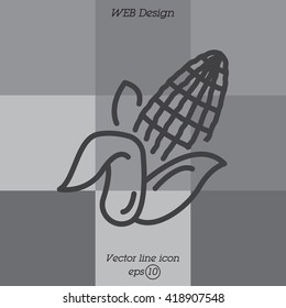 Web line icon. Corn