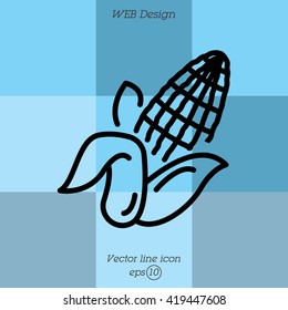 Web line icon. Corn