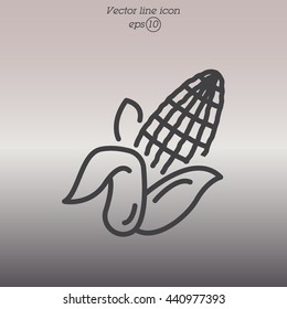 Web line icon. Corn
