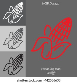 Web line icon. Corn