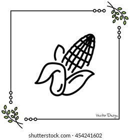 Web line icon. Corn